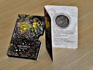 Belarus 2013, AQUARIUS. Zodiac Horoscope, 20 rub, 1oz Silver, Swarovski crystals - Picture 1 of 3