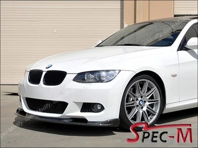 HM Style Carbon Fiber Front Bumper Lip Fits BMW E92 328i 335i Coupe M sport - Image 1 of 3