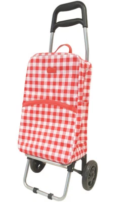 Sachi Shopping Trolley - Rolling Cart With Removable, Insulated Bag | Gingham