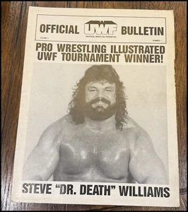 UWF STEVE "DR.DEATH" WILLIAMS PRO WRESTLING VINTAGE MAGAZINE WWF - Imagen 1 de 6
