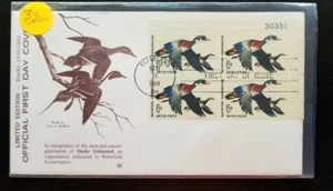 SC 1362 US WATERFOWL CONSERVATION FDC COVER PLATE BLOCK DUCKS UNLIMITED - Bild 1 von 2