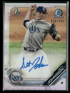 2019 Bowman Draft Chrome Pick Autographs Refractor Seth Johnson RC Auto /499 - Picture 1 of 2