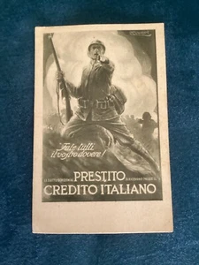 CARTOLINA PRESTITO 5% BANCA CREDITO ITALIANO 1915 SOLDATO - ILLUSTRATORE MAUZAN - Picture 1 of 2