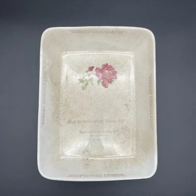 Raro Antiguo Plato de Chocolate Mueller-Keller Candy Co Cerámica Rosario Publicidad Foto 1 de 4