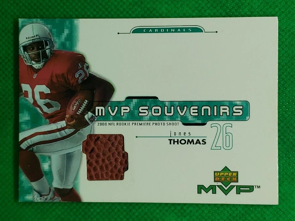Thomas Jones 2001 Upper Deck MVP #TJ Game Used Football Relic Arizona Cardinals - Image 1 of 2