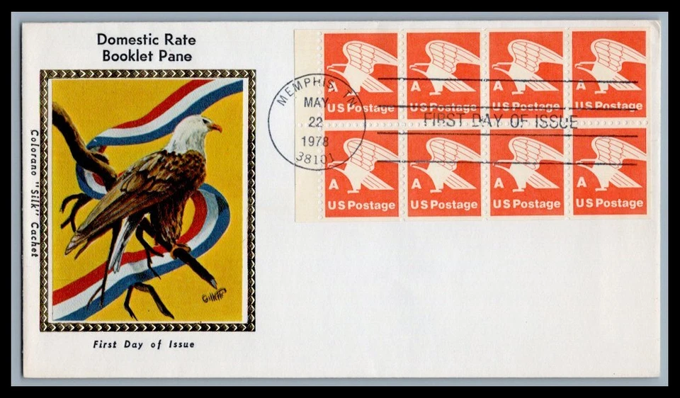 US FDC # 1736a "A" Rate (15c) Eagle Pane of 8  Colorano  1978, 9p5655 - Image 1 of 1