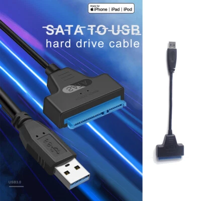 22 Pin Für 2,5" Festplatte PC Laptop HDD SSD USB 3.0 auf zu SATA Adapter Kabel - Bild 1 von 4