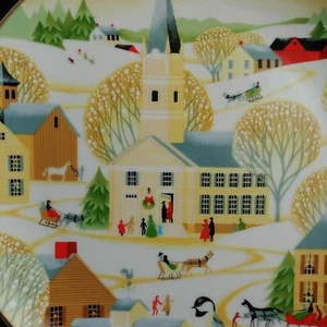 The Village Church by Betsey Bates 1984 World Book Annual Christmas Plate  - Picture 1 of 3