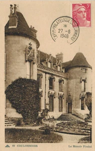 1948-Philatelistische Karte**/-Le Manoir Féodal-Coulommiers(77)-Yv.806-Ed.Cap - Bild 1 von 1
