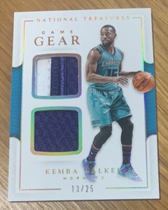 2016-17 Panini National Treasures Dual Game Gear Kemba Walker #13/25