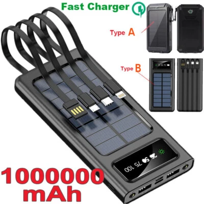 1000000mAh 4 USB Backup External Battery Power Bank Pack Charger for Cell Phone - Image 1 of 4