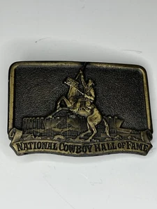VINTAGE 1970s **NATIONAL COWBOY HALL OF FAME** BELT BUCKLE - Picture 1 of 4