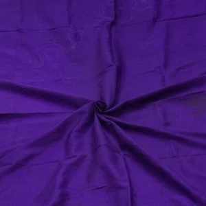 Telar manual vintage azul 100 % seda pura remanente de sari liso 5YD tela artesanal chatarra - Imagen 1 de 4