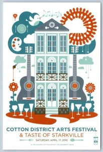 Postal de 4x6" Cotton District Arts Festival Starkville Mi 2010 publicidad - Imagen 1 de 2