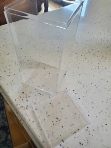 Bobble Heads, One Clear Acrylic Plastic Display Cases 4” X 4” X 8” Collectibles - Picture 1 of 3
