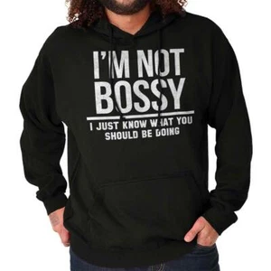 Not Bossy Funny Sarcastic Gym Workout Gift Adult Long Sleeve Hoodie Sweatshirt - Picture 1 of 11