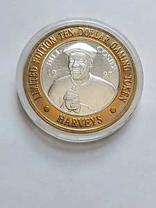 Harveys Casino 1997 Bill Cosby $10 Gaming Token .999 Silver - Picture 1 of 3