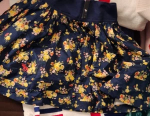 Girl's Abercrombie Kids Girl Small Blue Skirt with White Underlay with Flowers - Picture 1 of 3