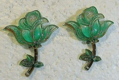 Pendientes Gruesos Brillante Verde Resina Cristal Rosa Estrás Personalizados 2" Foto 1 de 3