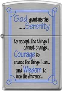 Zippo Serenity Prayer Satin Chrome Feuerzeug 24355 NEU - Bild 1 von 1