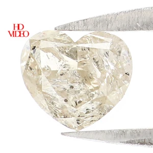 0.60 CT Natural Loose Heart Cut Diamond 5.10 MM Yellow Grey Color Diamond LQ7409 - Picture 1 of 8