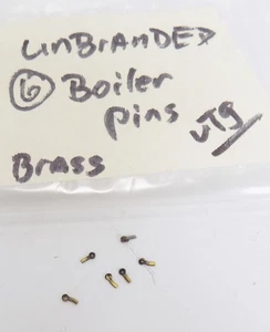 VTG / HO / UNBRANDED / LOCOMOTIVE / 6 BOILER PINS / METAL / BRASS / PARTS - Picture 1 of 3