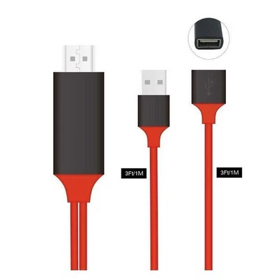 Cable Adaptateur USB Femelle Vers HDMI Convertisseur Pour Smartphone Tablette 1M - Photo 1/4