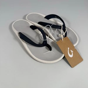 Olukai Pi'oe Beach Sandals Trench Blue Mist Grey NWT Women Size 9 - Picture 1 of 7