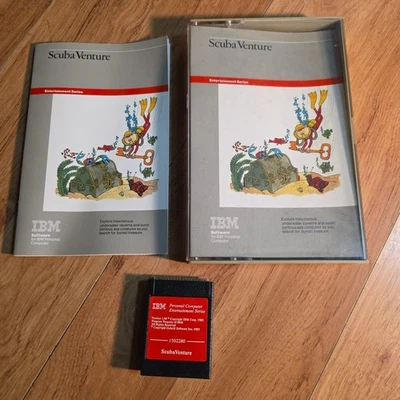 1983 VINTAGE SCUBA VENTURE SOFTWARE GAME - IBM PCJR WITH MANUAL & CASE - Image 1 of 4