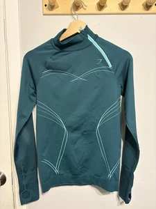 Gymshark Women Long Sleeve Shirt Blue/green Size S - Picture 1 of 4