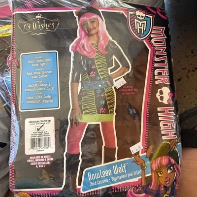 MONSTER HIGH Howleen Wolf Vestido Elegante Disfraz 5-7 Años Vestido Chaqueta Halloween Foto 1 de 4
