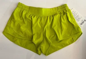 Lululemon Hotty Hot Low Rise Short 2.5”Size 10 Lichen Lime Green Lined. NWT - Picture 1 of 5