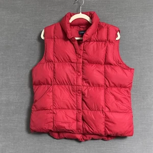 Lands End Puffer Vest Large Red Down Insulated Quilted Casual Fall Winter 14/16 - Picture 1 of 10