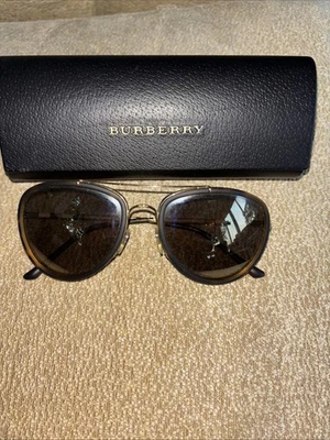 Burberry Brown Tortoise Gold Sunglasses Dark Brown Italy - Image 1 of 4