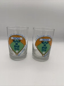 Nolan Ryan Trinkglas 300 Gewinne 30. Juli 1990 nie benutzt - 2er Set - Bild 1 von 3