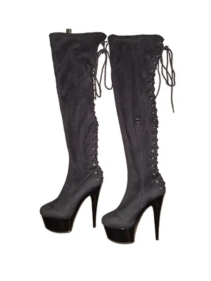 Ellie Sexy 6" Velvet Platform Stiletto's Over the Knee/Thigh High Boots  - Image 1 of 4