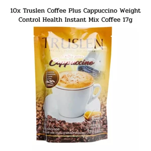 TRUSLEN Coffee Plus Cappuccino Instant Mix  Thai Low Sugar Coffee x 10 - Picture 1 of 6