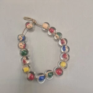 Pulsera Buda de cuentas de oración china pintada al revés vintage - Imagen 1 de 3