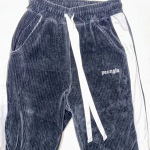 YoungLA Cord Jogginghose Herren Med Schwarz Loose Fit Streetwear 221 - Bild 1 von 10