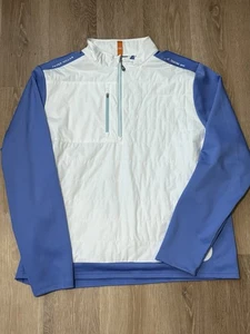 Peter Millar Weld Elite Hybrid Quarter Zip Gold Pullover Jacket - Picture 1 of 3