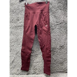 Zero Foxtrot Womens Large Burgundy Laser Cut HighRise BootyLift Leggings Contour - Picture 1 of 12