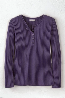 Suéter Henley acanalado Coldwater Creek para mujer 10 colores, todas las tallas. Foto 1 de 2