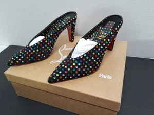 CHRISTIAN LOUBOUTIN So Kate VERYVEE STRASS BOUM 85 SIZE #38.5 RAINBOW PUMPS - Picture 1 of 9