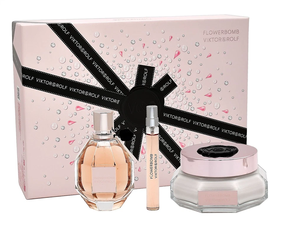 Viktor & Rolf Flowerbomb 100ml Eau de Parfum & 10ml EDP & 200ml Body Cream