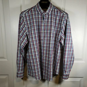 Tommy Bahama kariertes Hemd mit Knopfleiste Herren M Baumwolle Seide Elasthan Mischung gebraucht, in einwandfreiem Zustand - Bild 1 von 11