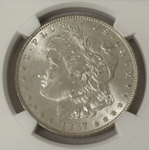 1887 Morgan Silver Dollar NGC Certified MS63 - Coin - Picture 1 of 3