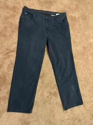 Hiltl Dolf Two Face Size 40x30 Blue Flat Front Pants 97% Cotton 3% Elastane - Image 1 of 4