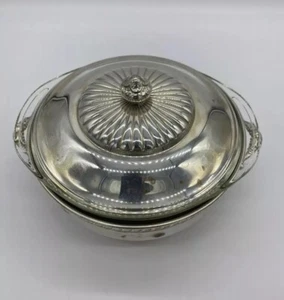 DE COLECCIÓN 3 PIEZAS PLATEADO CUENCO PARA SERVIR CON TAPA 1,5 QT PYREX Pilgrim Silver - Imagen 1 de 9