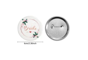 5PCS Hen Party Badges, Floral Team Bride Badges for Hen Party, Tinplate Badge - Picture 1 of 5