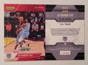 2017 17-18 Panini Instant De'Aaron Fox RC All-Star Rising Stars USA Team # /222 - Picture 1 of 1